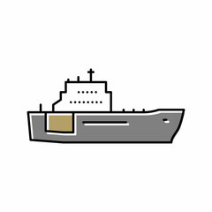 navy boat color icon vector illustration