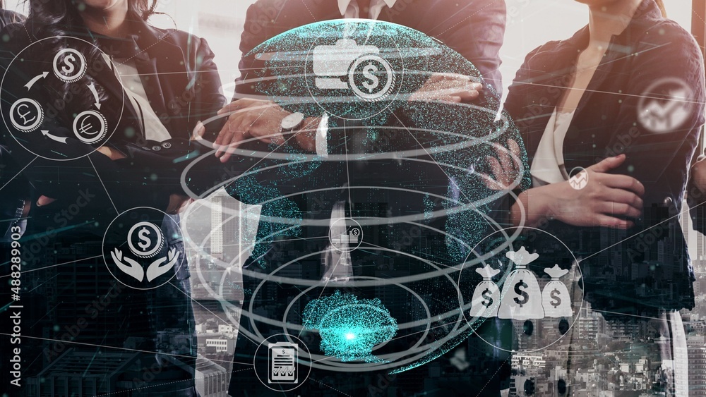 Poster conceptual business dashboard for financial data analysis . 3d render computer graphic .