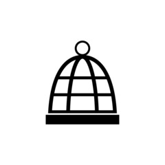 Bird Cage, Pet Cell, Empty Birdcage. Flat Vector Icon illustration. Simple black symbol on white background. Bird Cage, Pet Cell, Empty Birdcage, sign design template for web and mobile UI element.