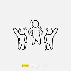 business partner and teamwork doodle icon illustration concept