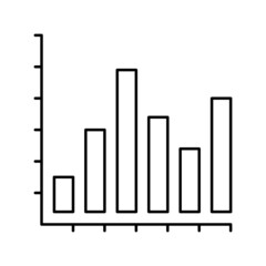 bar graph line icon vector illustration