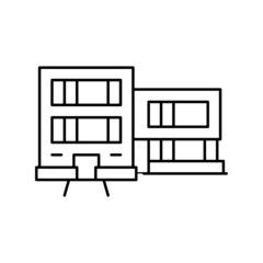 contemporary house line icon vector illustration
