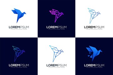 Bird geometry technology logo gradient color