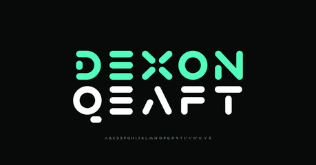Minimal modern alphabet fonts. Typography minimalist urban digital neon future creative logo font. vector illustration