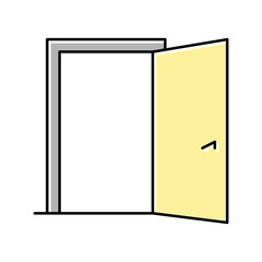 inside opened door color icon vector illustration
