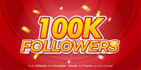 Thank you 100k followers and subscribers editable text template