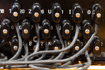 World War 2 German 'Enigma' machine was used for encrypting and decrypting messages - obrazy, fototapety, plakaty