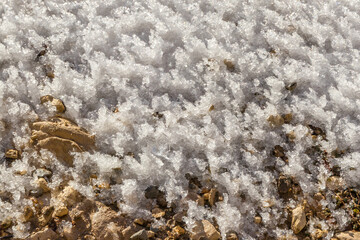 melting snow when sun is up