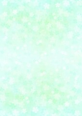 一面に花が咲く緑色の背景イラスト