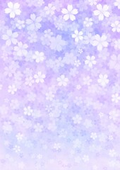 一面に花が咲く青紫の背景イラスト