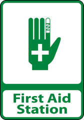 First Aid Station Sign on white background