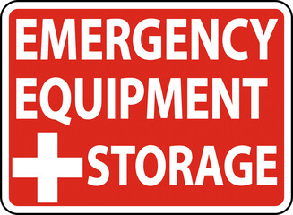 Emergency Equipment Sign on white background