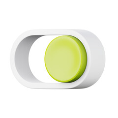 Switch green button on high quality 3D render illustration app design icon.