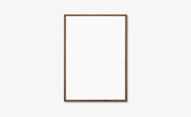 Frame mockup, Blank picture frame mockup on white wall, single vertical artwork template, Clean,...