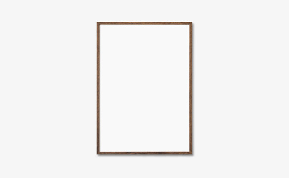 Frame mockup, Blank picture frame mockup on white wall, single vertical artwork template, Clean, modern, minimalist