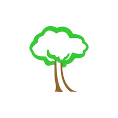 tree with green leaves vector design