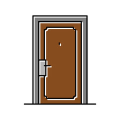 entrance door color icon vector illustration