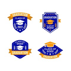 Naklejka premium Graduation congratulations senior school badge emblem illustration isolated symbol