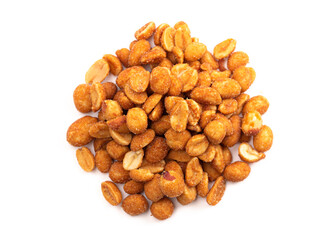 Honey Roasted Peanuts Isolated on White Background