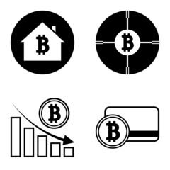 Bitcoins1-2 Flat Icon Set Isolated On White Background