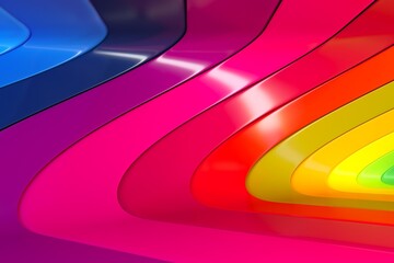 Colorful abstract background with undulating glare 3D illustration