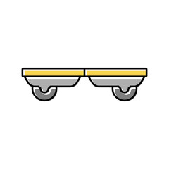 waveboard vehicle color icon vector illustration