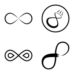 Infinity Flat Icon Set Isolated On White Background