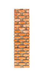 Brick decorative on concrete pole isolated on white background , clipping path
