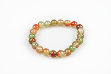 Jewelry with natural synthetic stone bracelet. Beautiful semiprecious stone beads