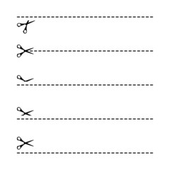 Fototapeta premium Set of Cut Here Instruction Designs 