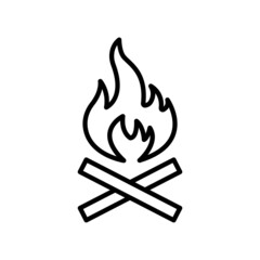 Bonfire icon. line icon style. suitable for camping icon. simple design editable. Design template vector