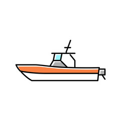 center console boat color icon vector illustration