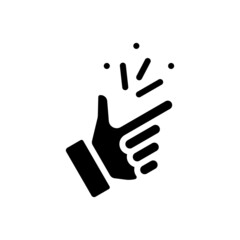 Snap finger, sign of easy, simple icon. Black icon on white background
