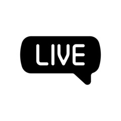 Live stream, broadcasting, online video. Black icon on white background