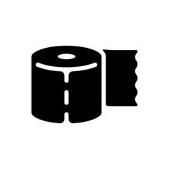Roll of toilet paper, simple icon. Black icon on white background