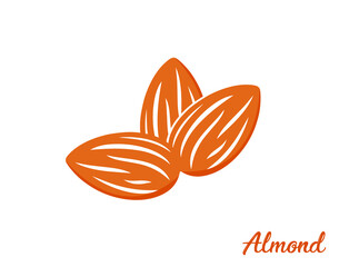 almonds design, icon, logo vector illustration 