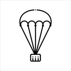 Fototapeta na wymiar Parachute Icon, Air Drag Device Icon