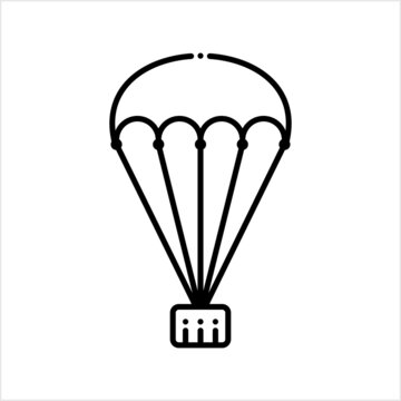 Parachute Icon, Air Drag Device Icon