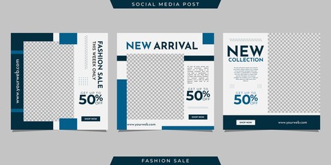 Collection of social media post banner template design. For digital marketing, promotion brand Fashion, etc