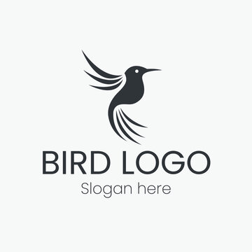 Hummingbird logo for business industry, healthcare, spa.
