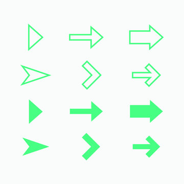 Different next arrow icon vector set