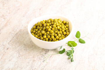 Marinated Green peas in the bowl