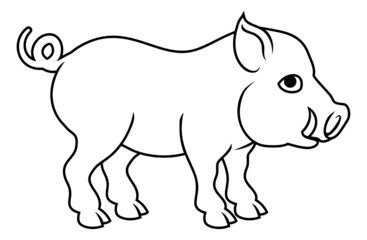 Obraz na płótnie Canvas Pig Boar Chinese Zodiac Horoscope Animal Year Sign
