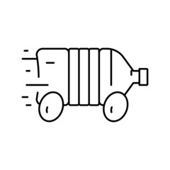 logo water delivery service line icon vector illustration