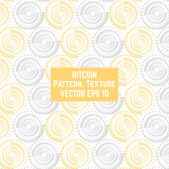 Bitcoin. Pattern. Texture. Yellow. Gray