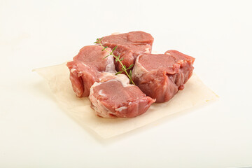 Raw pork tenderloin for cooking