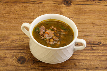 Lentil soup with chicken and vegetables