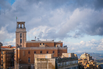 View of Old Government Palace in Enna, Sicily, Italy, Europe