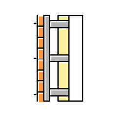 wall insulation layer color icon vector illustration