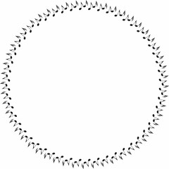 Decorative Round frame with music notes